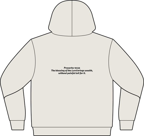 Blessed Hub Logo Hoodie — Fleece Sweatshirt (Proverbs 10:22 Back Quote)