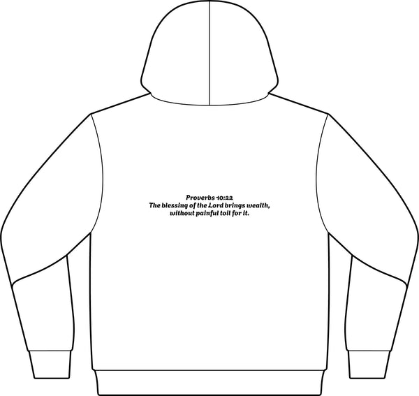 Blessed Hub Logo Hoodie — Fleece Sweatshirt (Proverbs 10:22 Back Quote)