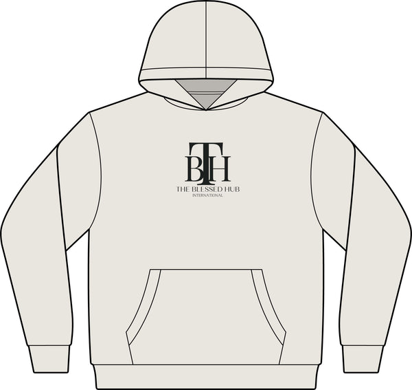 Blessed Hub Logo Hoodie — Fleece Sweatshirt (Proverbs 10:22 Back Quote)