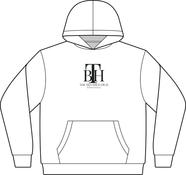 Blessed Hub Logo Hoodie — Fleece Sweatshirt (Proverbs 10:22 Back Quote)