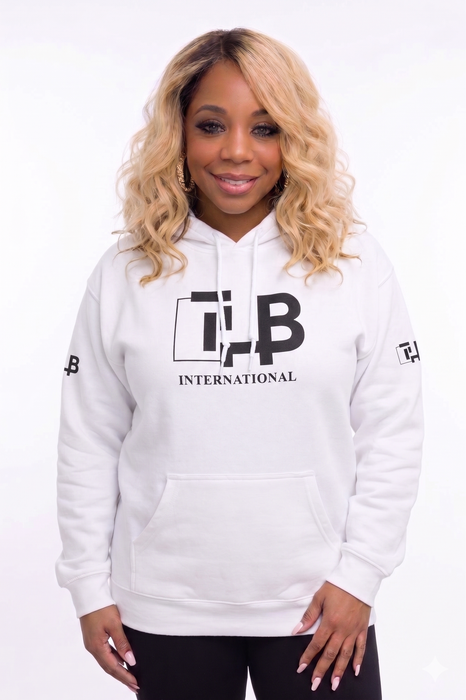 Logo Hoodie — TB International Minimalist White Pullover