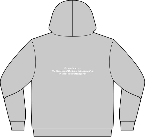 Blessed Hub Logo Hoodie — Fleece Sweatshirt (Proverbs 10:22 Back Quote)