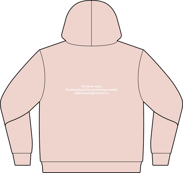 Blessed Hub Logo Hoodie — Fleece Sweatshirt (Proverbs 10:22 Back Quote)