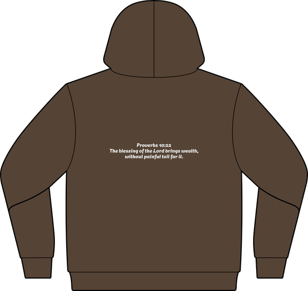 Blessed Hub Logo Hoodie — Fleece Sweatshirt (Proverbs 10:22 Back Quote)