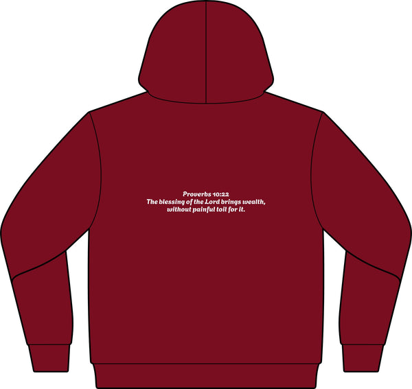 Blessed Hub Logo Hoodie — Fleece Sweatshirt (Proverbs 10:22 Back Quote)