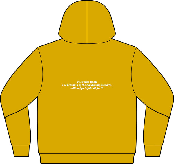 Blessed Hub Logo Hoodie — Fleece Sweatshirt (Proverbs 10:22 Back Quote)