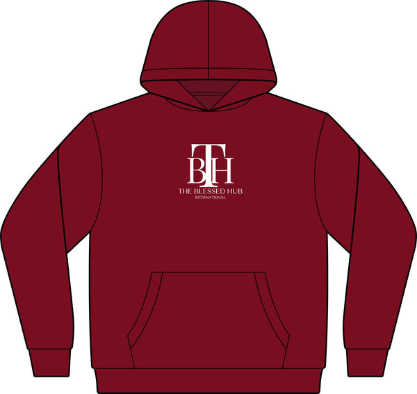 Blessed Hub Logo Hoodie — Fleece Sweatshirt (Proverbs 10:22 Back Quote)