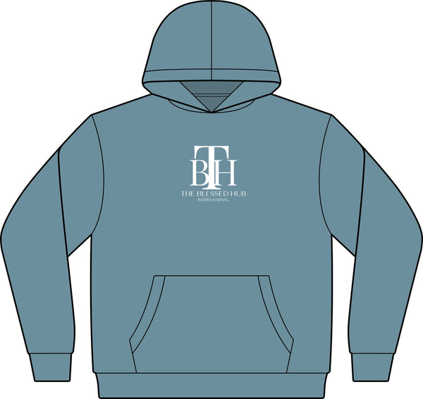 Blessed Hub Logo Hoodie — Fleece Sweatshirt (Proverbs 10:22 Back Quote)