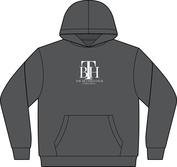 Blessed Hub Logo Hoodie — Fleece Sweatshirt (Proverbs 10:22 Back Quote)