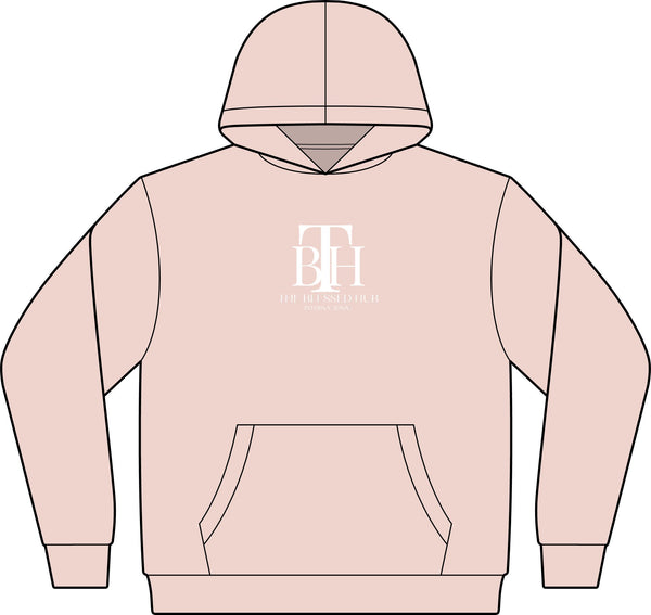Blessed Hub Logo Hoodie — Fleece Sweatshirt (Proverbs 10:22 Back Quote)