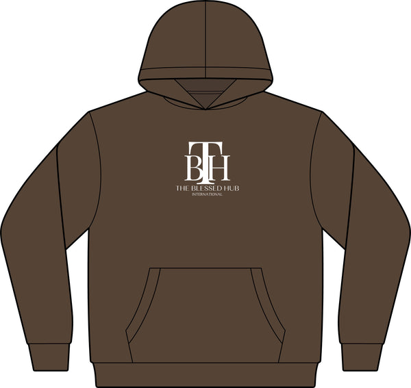 Blessed Hub Logo Hoodie — Fleece Sweatshirt (Proverbs 10:22 Back Quote)