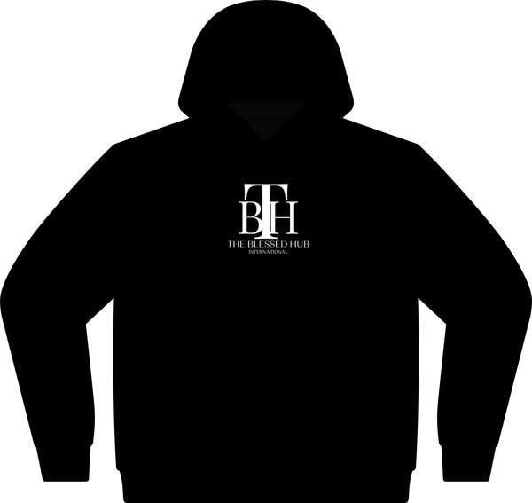 Blessed Hub Logo Hoodie — Fleece Sweatshirt (Proverbs 10:22 Back Quote)
