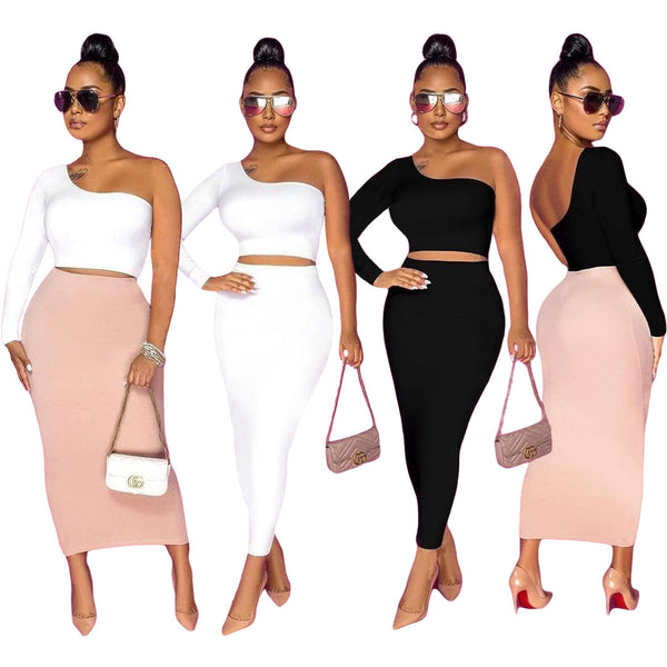 Four women modeling different outfits with accessories on a white background