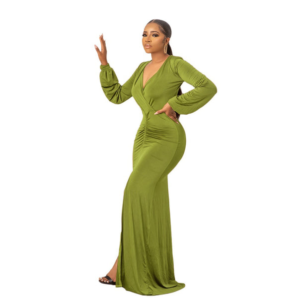 Elegant Pleated Maxi Dress