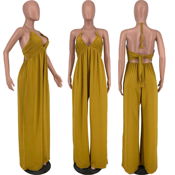 Sexy Backless Baggy Jumpsuit