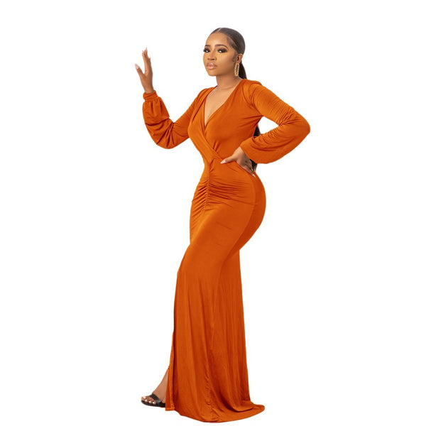 Elegant Pleated Maxi Dress