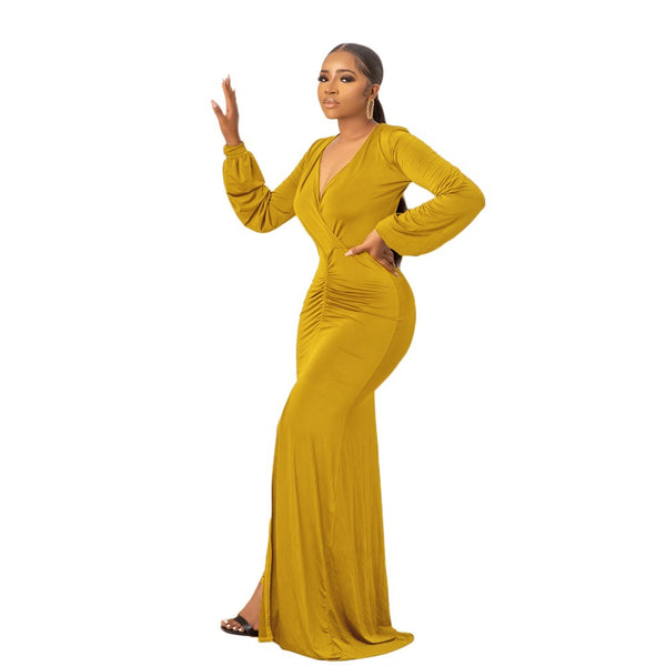 Elegant Pleated Maxi Dress