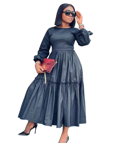 Elegant Puff Sleeve Evening Dress