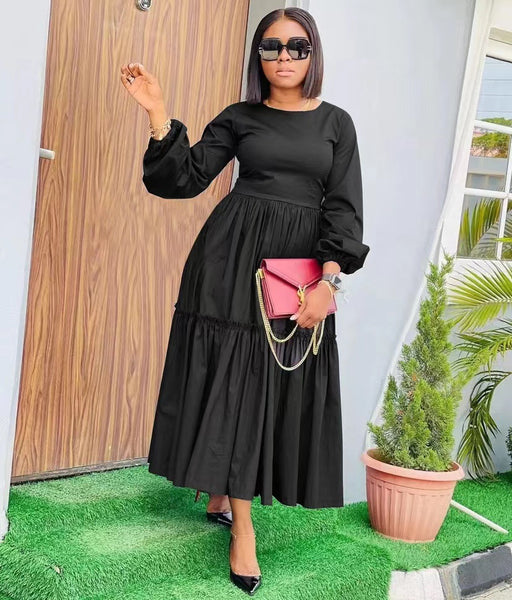 Elegant Puff Sleeve Evening Dress