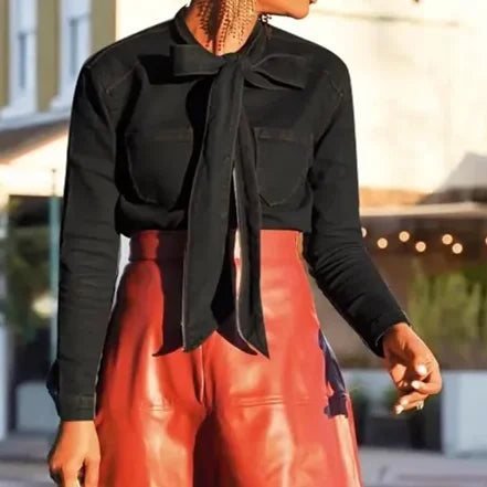 Spliced Patchwork Denim Blouse
