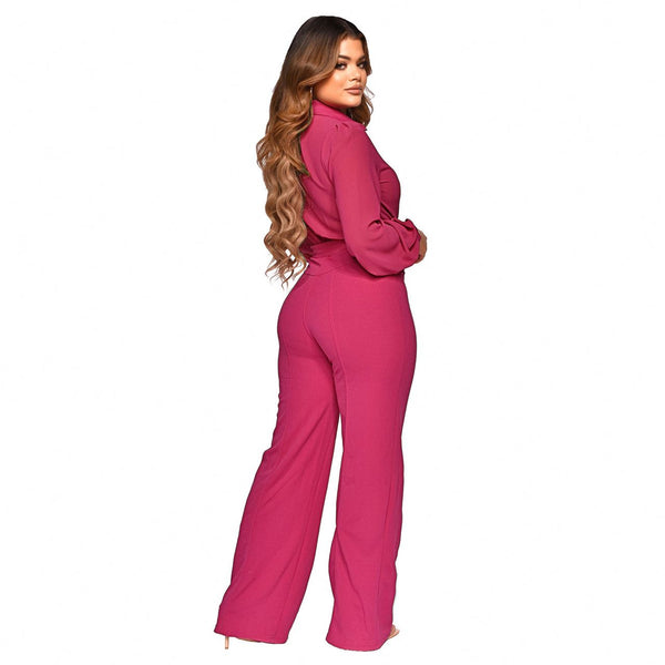 See Through Chiffon Knitted Jumpsuit