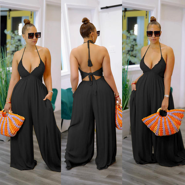 Sexy Backless Baggy Jumpsuit