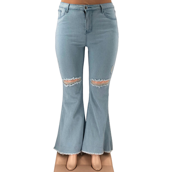 Denim Boyfriend Flare Jean Plus Size