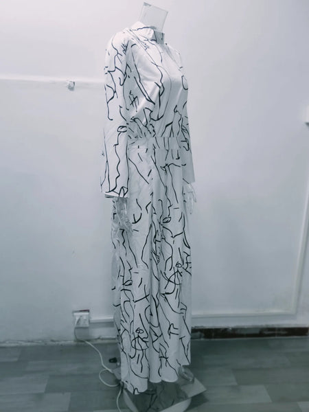 Autumn Printed Wide Leg Ladies Jumpsuit