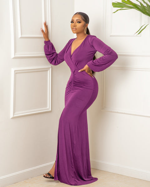 Elegant Pleated Maxi Dress