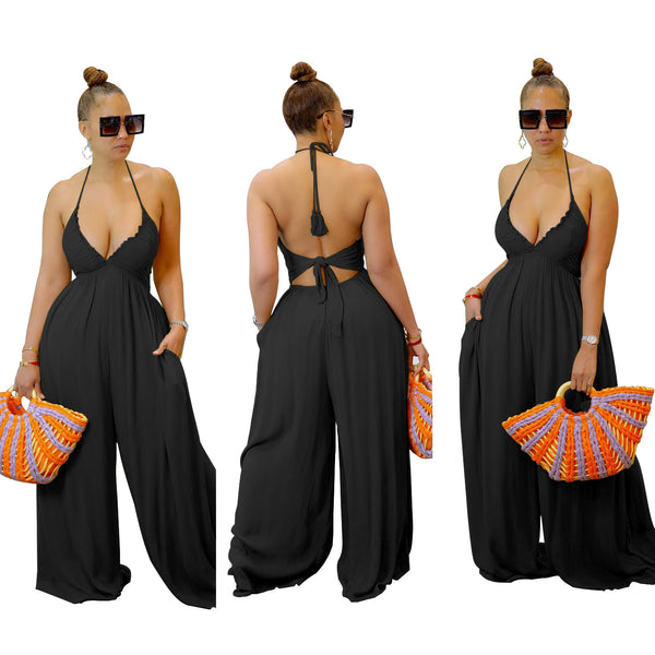 Sexy Backless Baggy Jumpsuit