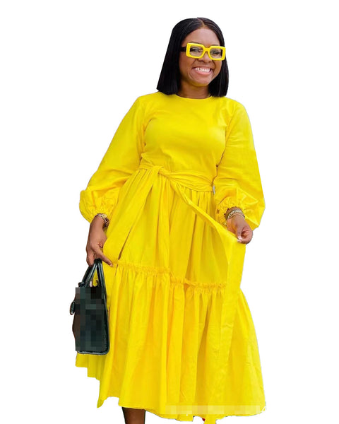 Elegant Puff Sleeve Evening Dress