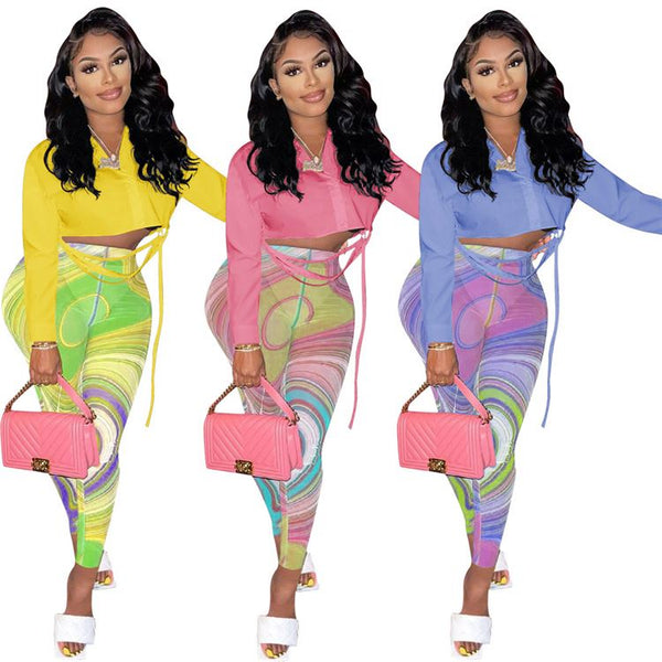 Bandage Irregular Printing 2 Piece Sets