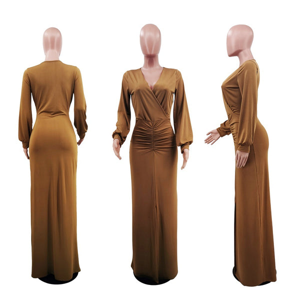 Elegant Pleated Maxi Dress
