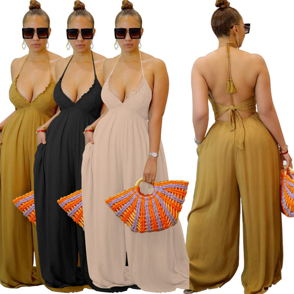 Sexy Backless Baggy Jumpsuit