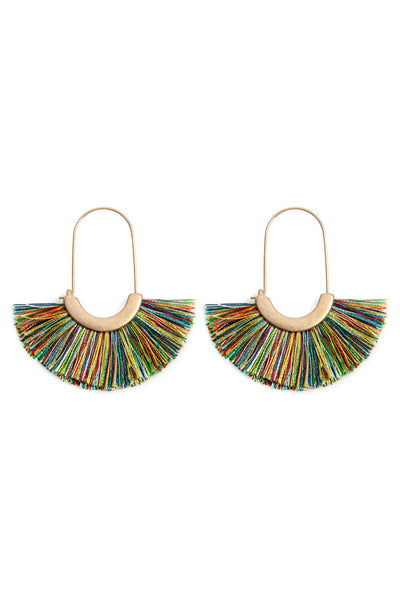 Fan Shape Drop Hoop Earrings