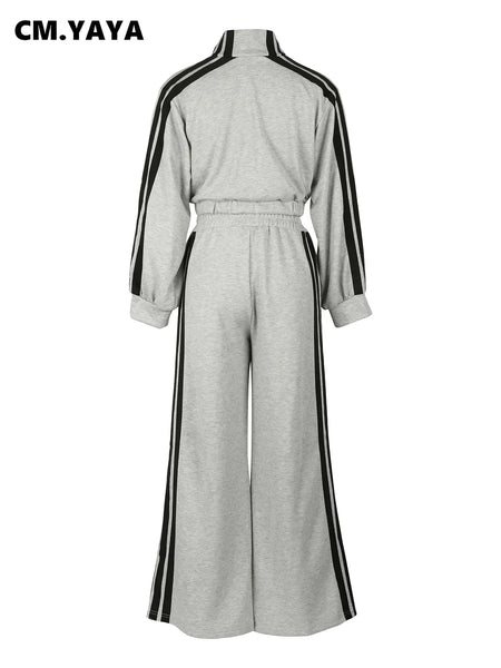 YAYA Striped Side Wide Leg Tracksuits