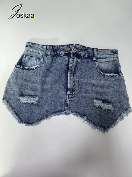 Solid Lapel Long Sleeve Single Breasted Shirt with Irregular Denim Skirt