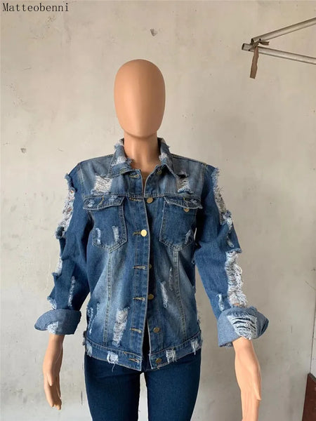 Wake Pray Slay Ripped Cowboy Denim Jacket