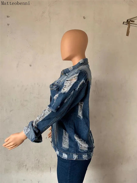 Wake Pray Slay Ripped Cowboy Denim Jacket