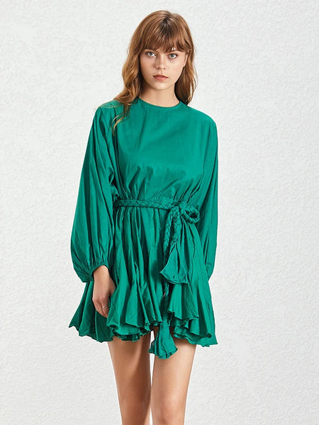 TWO TWIN STYLE  Lace Up Spring Dress