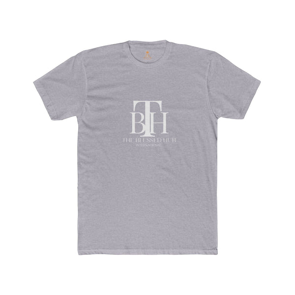SlayEdgeBoutique grey crewneck t-shirt featuring The Blessed Hub International logo on the chest.