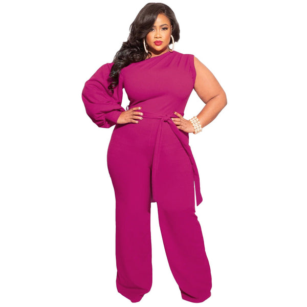 One Shoulder Plus Size Romper