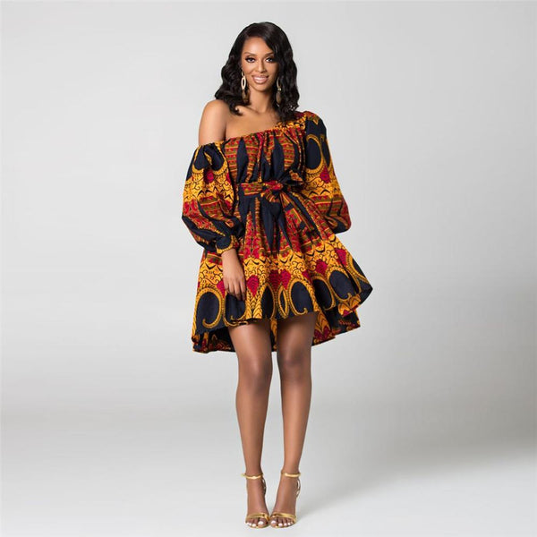 Sexy One Shoulder African Mini Summer Dresses