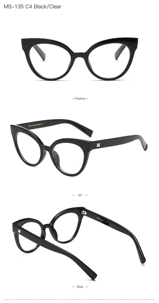 Vintage Frame Cat Eye Eyeglasses  With Clear Lens