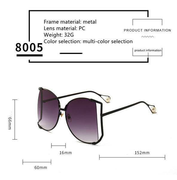 New Punk Metal Oversized Square 3D Sun Glasses