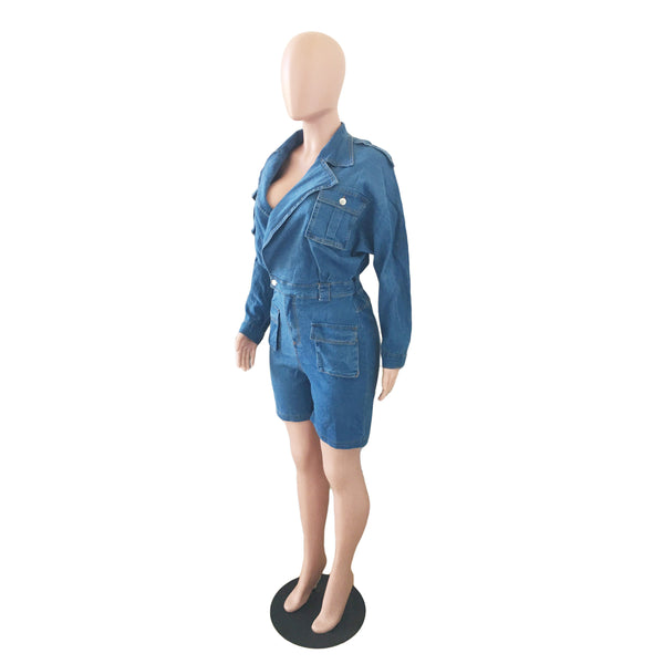 Summer Casual Denim Rompers