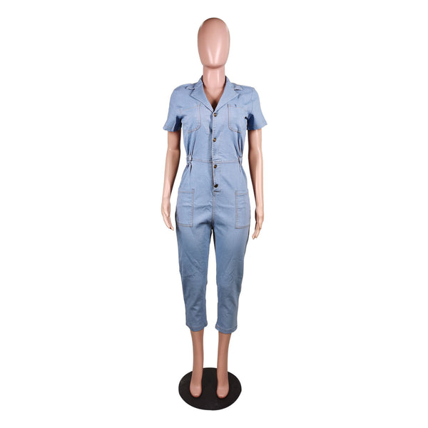 One Piece Casual Jeans Jumpsuit