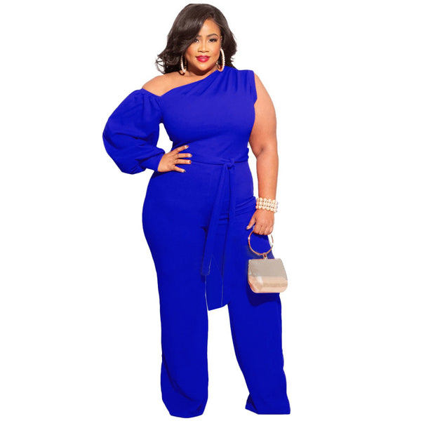 One Shoulder Plus Size Romper