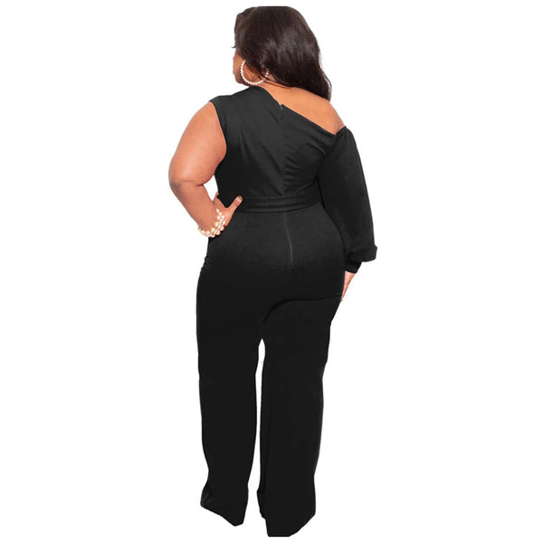 One Shoulder Plus Size Romper