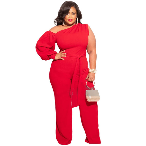 One Shoulder Plus Size Romper